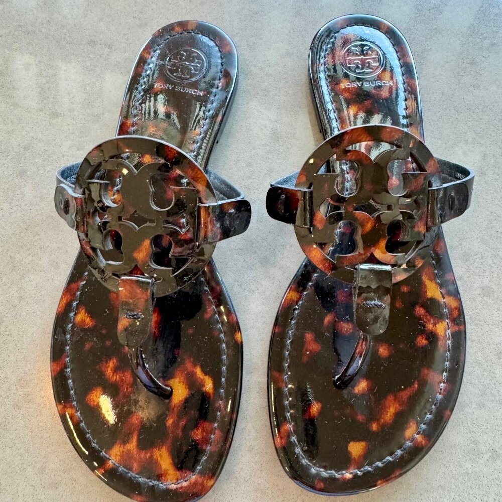 TORY BURCH Miller Patent Leather Thong Sandals